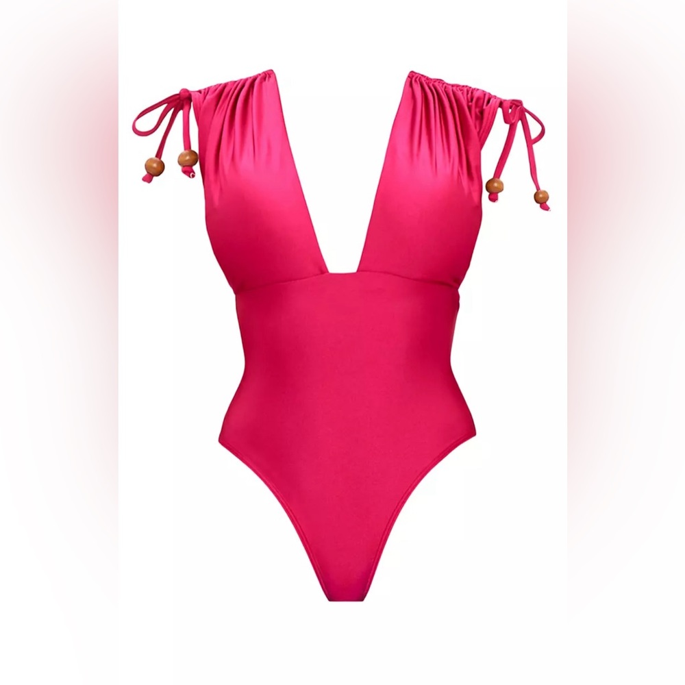 Andrea Iyamah one piece bathing suit. Roba Drawstring One-Piece Swimsuit.